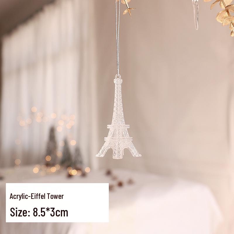 Ornament de Crăciun Fulg de Nea: Gheață Acrilică pentru Decor de Sărbători sau Instalație de Nuntă, Alb Transparent