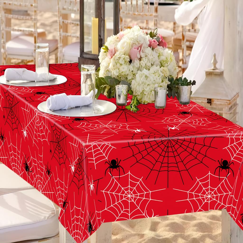 Halloween tablecloth decoration, a rectangular wallpaper with realistic network design, suitable for Halloween parties