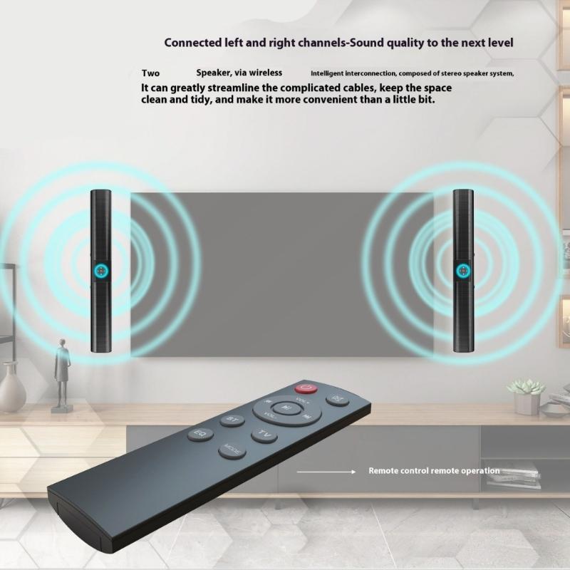 20 Soundbar Wall Mounted Speaker with Rhythm Lighting Thin Design Bluetooth-compatible Speaker Portable Mini Soundbar for Home