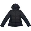 Fashion Patchwork Slim Fit Warm Hooded Cotton Jacket Women Jackets CWC33227-BLK