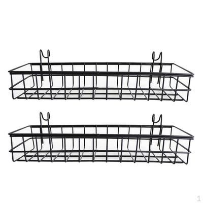 2pcs Metal Shelf/Baskets Hanging Rail Display Rack 40x10x5cm