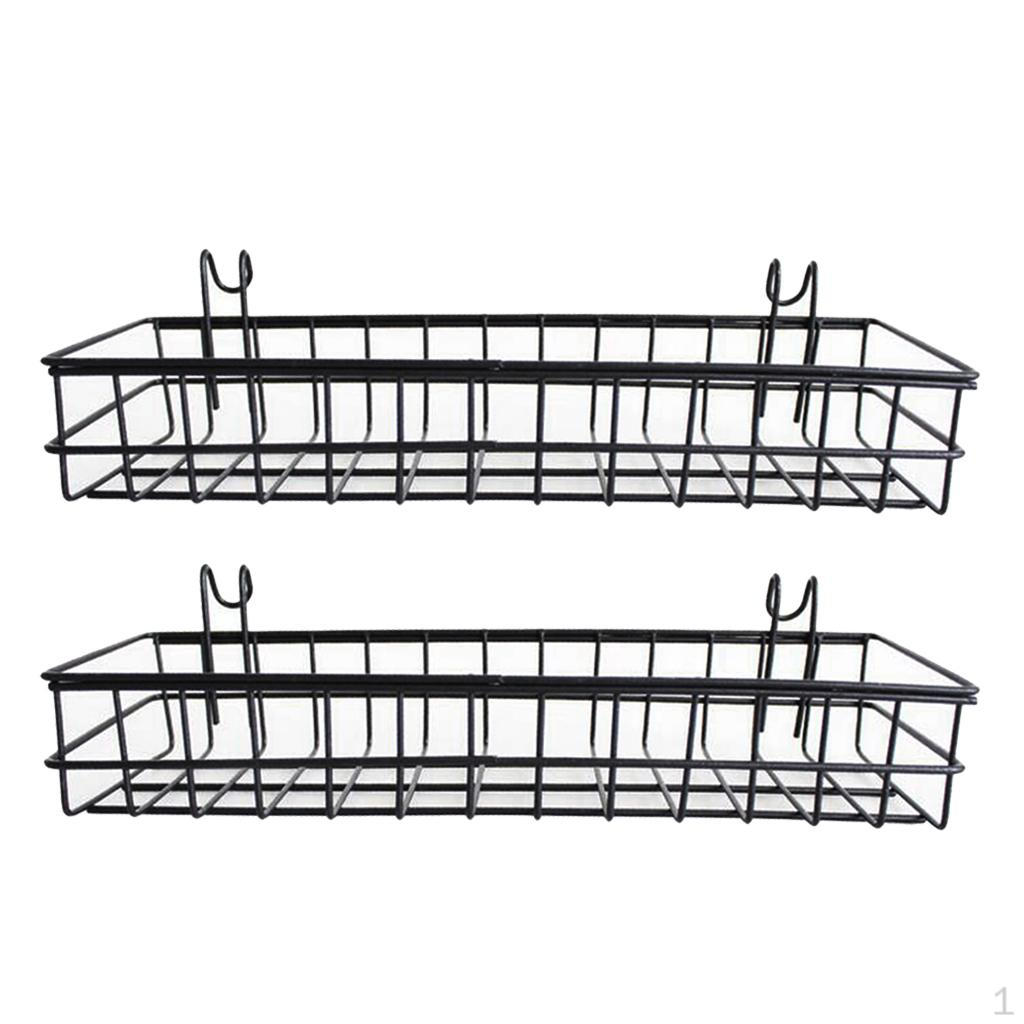 

2 шт. Металлическая полка/корзины Подвесная рейка Стойка для выкладки 40x10x5см