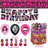 32 Stück Monster High Partyzubehör einschließlich einer Banner, Kuchendekorationen, Luftballons
