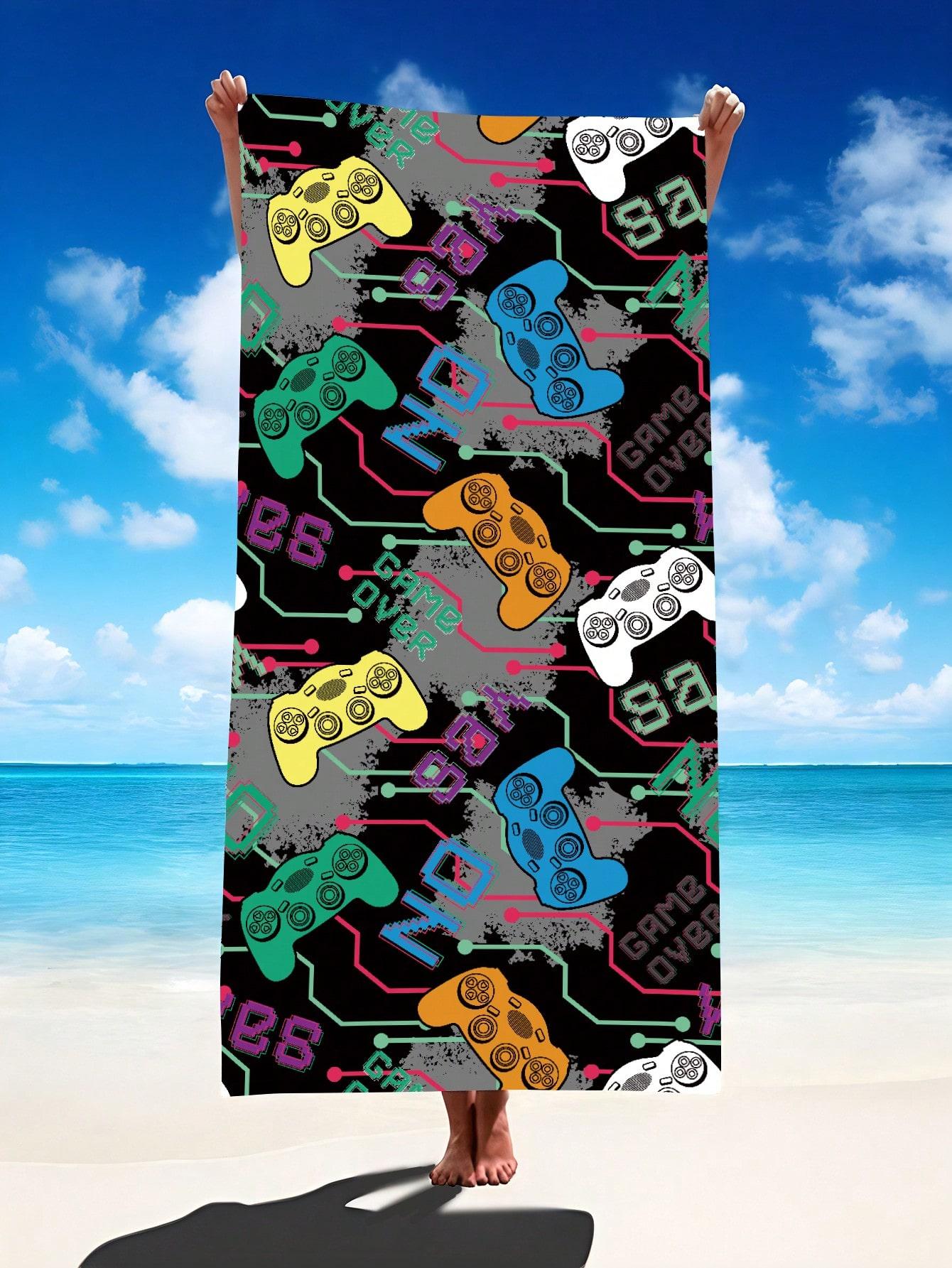 

Gamer Beach Towel - Video Game Controller Tie-Dye Print, Super Soft & Quick-Dry for Pool, Travel, Yoga (Adult & Kids Sizes) W30*H60(CM)