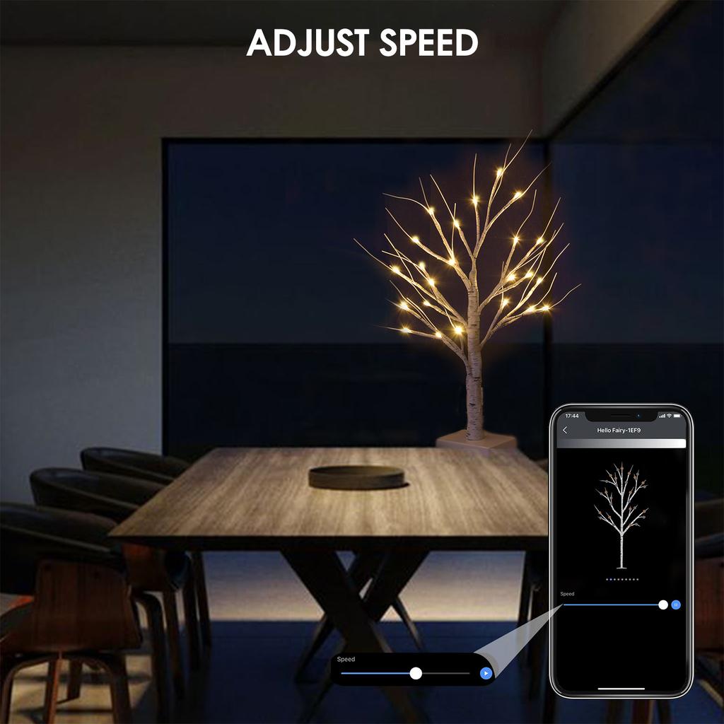 Lighted Birch Tree Decoration with APP Control 18 Modes to Choose Design for Christmas Wedding Home Decoration