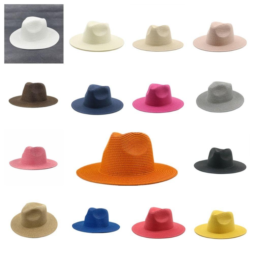 Large Panama Straw Hat Wide Brim British Dress Hat Fashion Panama Jazz Hat  Unisex