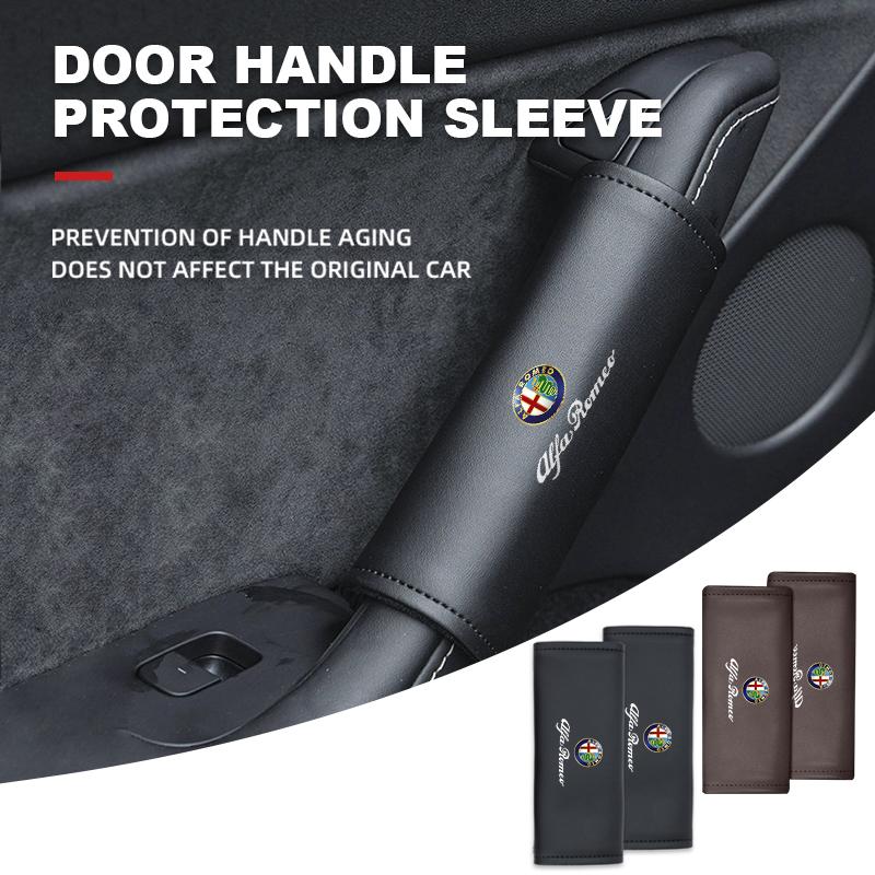 Car Interior Car Roof/Door Handle Leather Protective Cover Auto Accessories For Alfa Romeo Giulietta GT 159 147 156 Mito BreraMX1