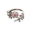 Minimalist Silver Zircon Butterfly Design Open Ring For Women Fashion Jewelry