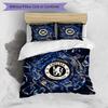 Set Lenzuola 3 Pezzi Stampato Chelsea FC Morbido Delicato sulla Pelle Lavabile Copripiumino e Federe Set Tutte le Stagioni Camera da Letto