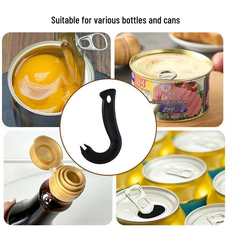 Hook-Shaped Multi-Function Manual Can and Bottle Opener - Kitchen Gadget for Easy Opening