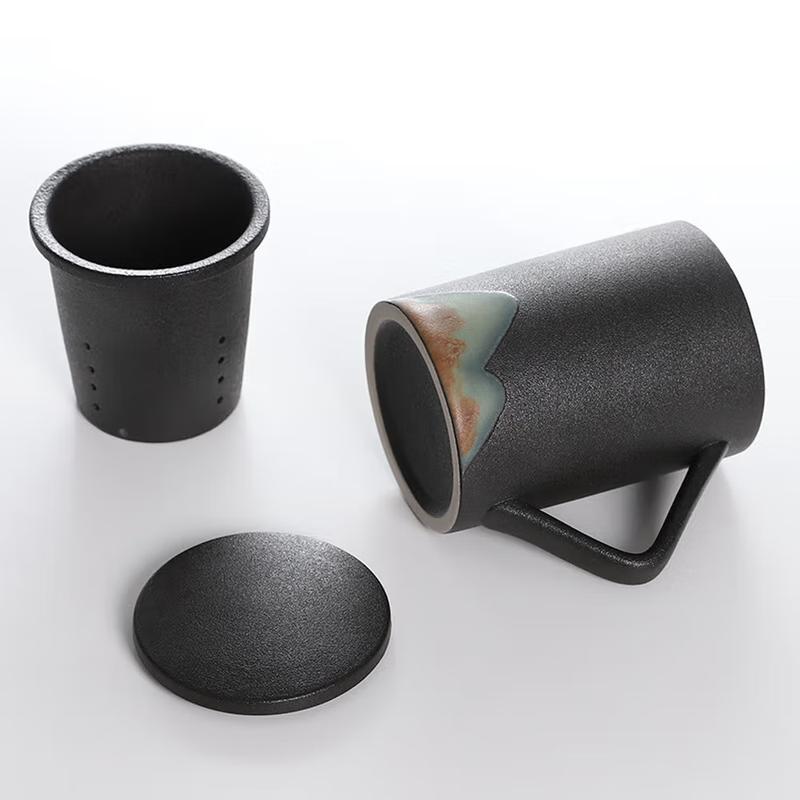 Yunyan Japanese Style Ceramic Tea Mug with Lid and Filter