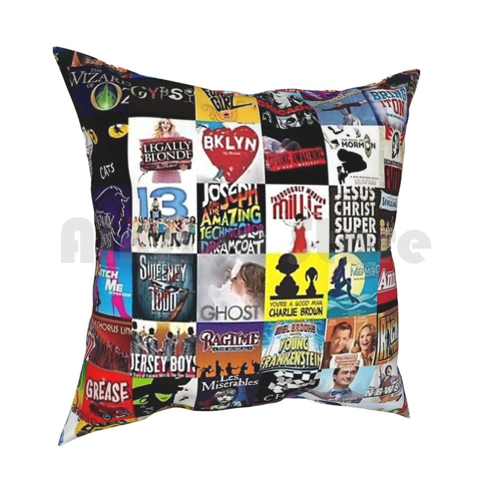 Musicals Collage Leggings Pillow Case Printed Home Soft Throw Pillow Musicals Broadway Lion King The Musical Elf The 30x30cm 12x12in