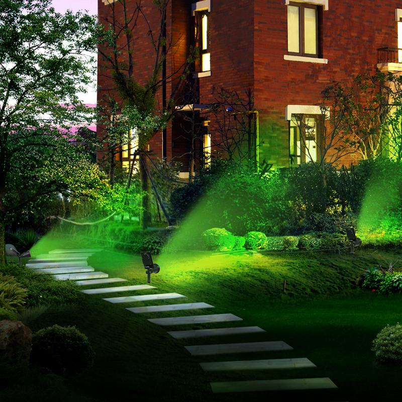 Spot de Jardin Solaire Changement de Couleur RGB Guirlande de Rue Lampe de Pelouse Étanche Éclairage Paysager Extérieur Décoration de Maison