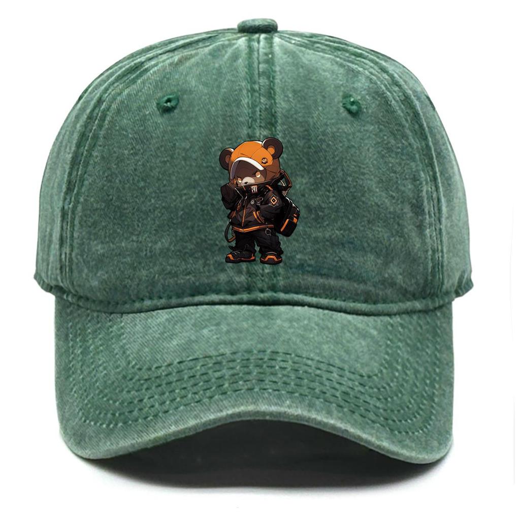 Coole Bären-Print Snapback Sonnenhut, Tier Damenmütze Einfarbig Slouchy Unisex Leicht Verstellbar Sonnenhut