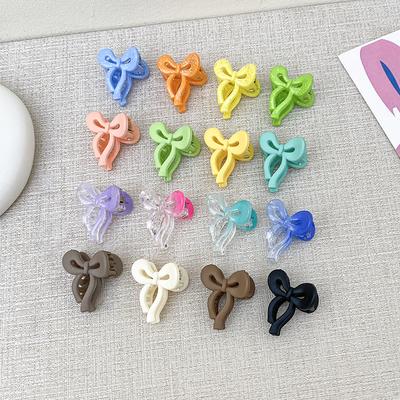New Candy Color Gradient Bow Small Hair Clip for Women's Cute Mini Exquisite Colorful Grasp Clip Girl Hair Accessories