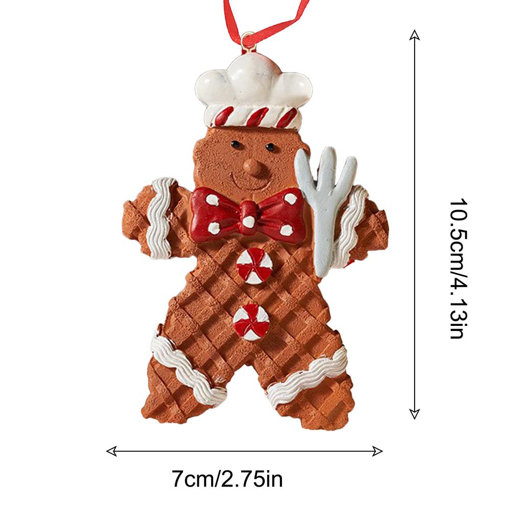 Christmas Gingerbread Ornaments Resin Christmas Pendant Cute Cartoon Ornaments Resin Christmas Tree Fireplace Ornaments Holiday
