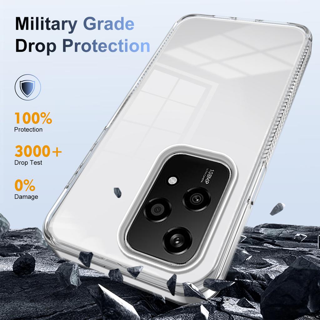 For Honor 200 Lite Clear Phone Case TPU+PC Anti-Slip Drop-Proof Back Cover