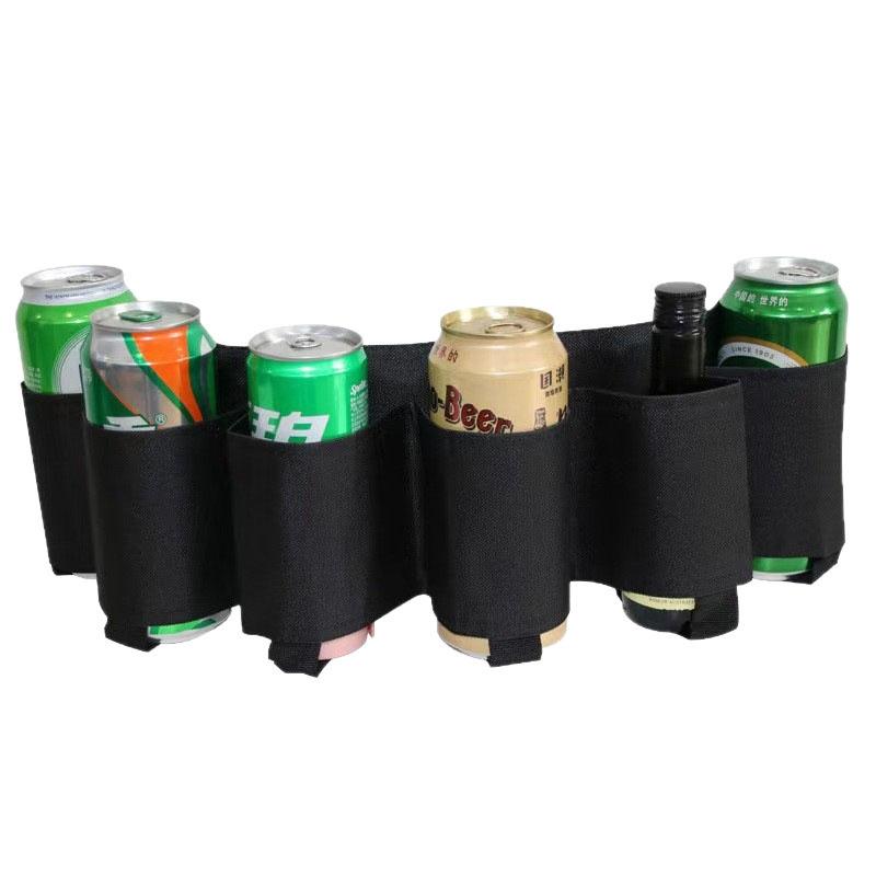 1PC Portable 6-can Beer Belt Holder Adjustable Drink Bag Outdoor Oarties Camping