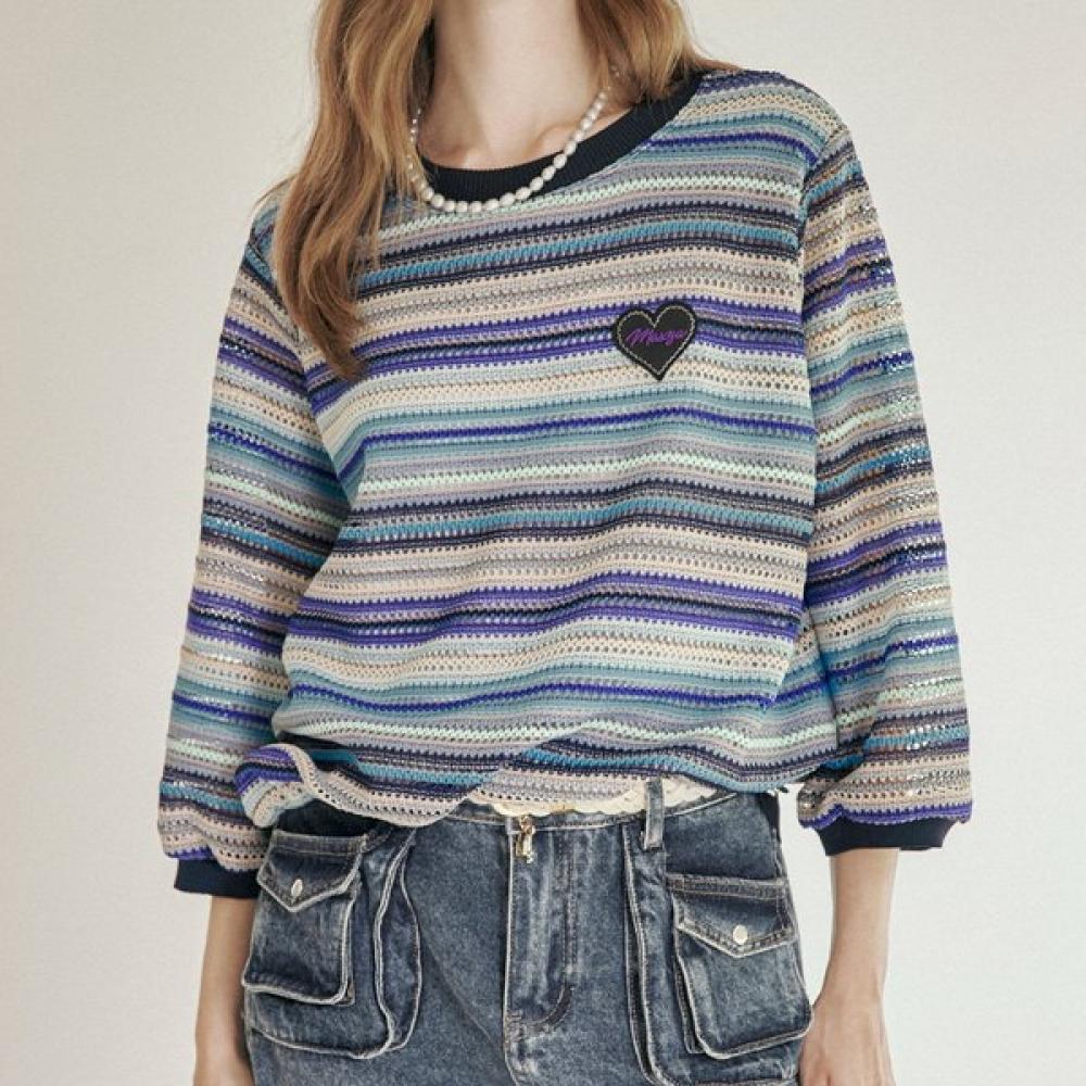 

Maxza MulTi STripe Round Neck KniT T shirT zd09qT600on Blue (short sleeve)/FREE