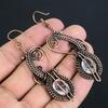 White Topaz 999 Copper Wire Wrapped Earrings, Handmade Gemstone Jewelry Earrings For Memorial Day