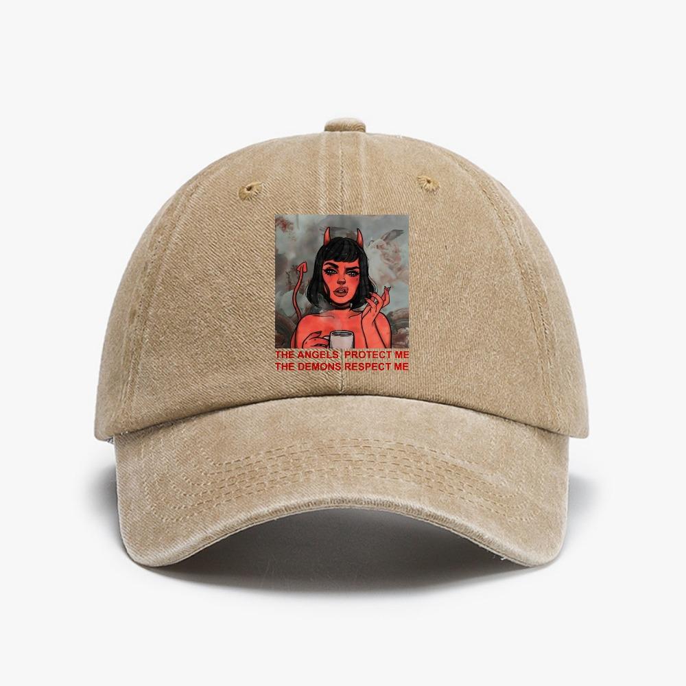 Devil And angel Stripes Washed denim Baseball Cap Fashion Distressed Retro Outdoor Adult Hunting hat