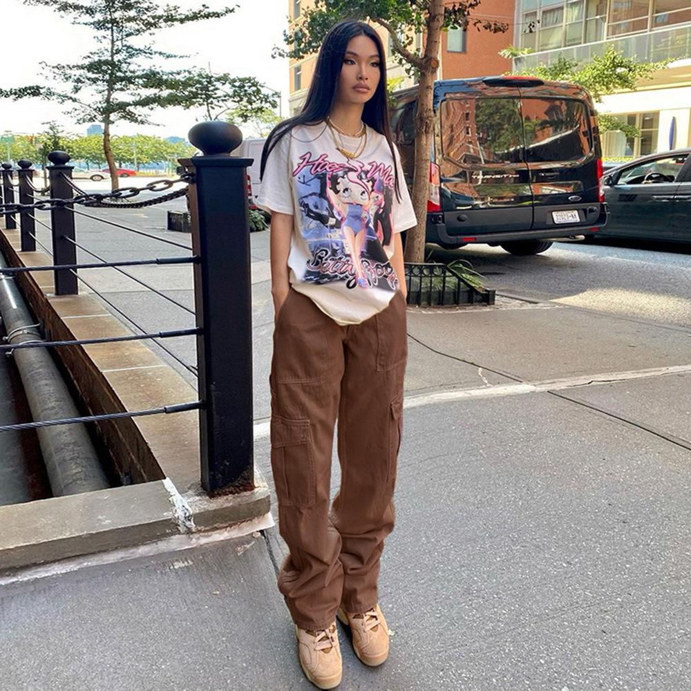 Women's Loose Cargo Pants Hip-hop Sports Pants Loose Casual Wide-leg Trousers