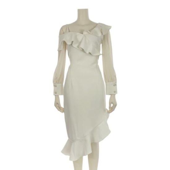 GRAXIA Cabaret Midi Hostess Cabaret Club Lounge Asymmetrical Chiffon Size Small Dress, Dress, One-Shoulder Dress, Dress, Dress, Dress, Dress, Ruffled,