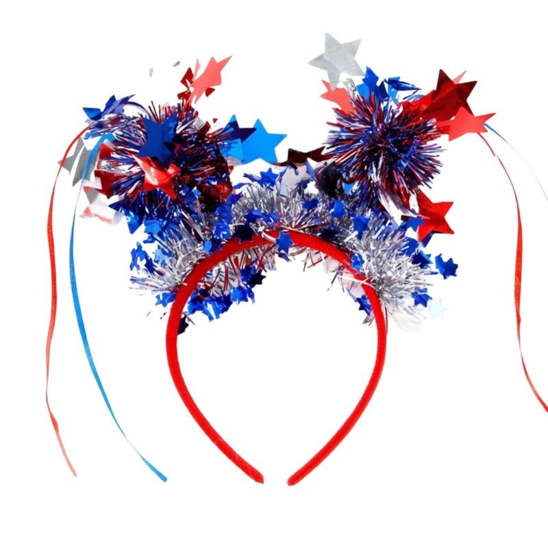 Patriotic Headband For Independence Day With Stripes Design Comfortable Plastic Hair Accessories For Adults Kids