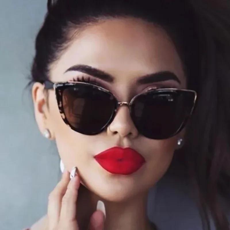 Gradient Eyeglasses Cateye Sunglasses Female Retro Vintage Cat eye Sun glasses Women Eyewear For Women Mirror UV400