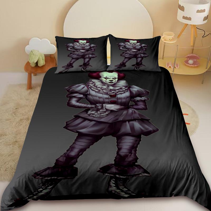 3 pz Copripiumino IT Pennywise Horror Sorpresa Set Biancheria da Letto Set Copripiumino Adolescenti Bambini Camera da Letto Decorazioni per la Casa Regali di Compleanno