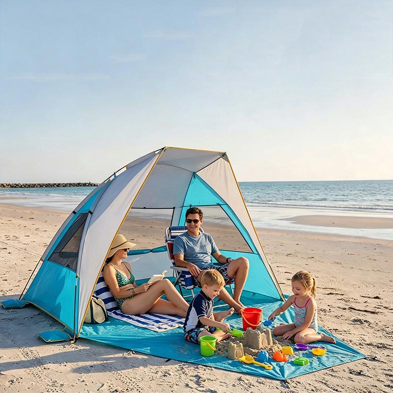Auto Instant Pop Up Beach Tent, UPF50+ UV Protection Portable Sun Shelter for Outdoor Camping