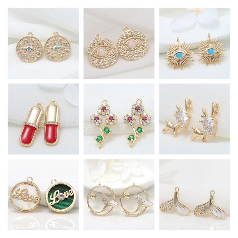 Gold Plated with Inlaid Zircon Small Star Charms Pendant For DIY Jewelry Making Handmade Bracelet Necklace Earrings Accessories
