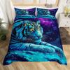 Tiger Duvet Cover Full King Size Jungle Wild Animal Bedding Set African Safari Animal Comforter Cover Luxury Galaxy Quilt Cover
