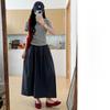 College Style Women A Line Skirt With Nylon Fabric And Tie Detail For Casual Wear