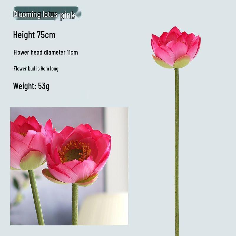 Realistic Lotus Flower Arrangement: Artificial Lotus Pod, Leaf, and Blossom for Living Room or Buddhist Hall Decor