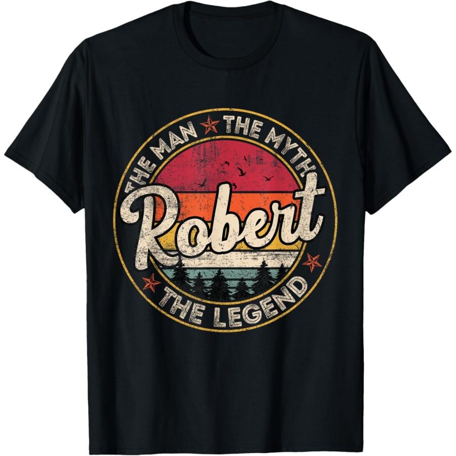 Роберт Мужчина Миф Легенда Персонализированная футболка с именем XXXXXL чёрный