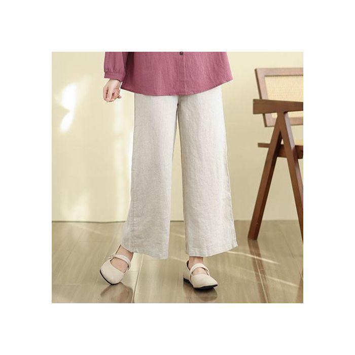 Plus Size Embroidered Cotton Linen Long-Sleeve Cardigan for Women