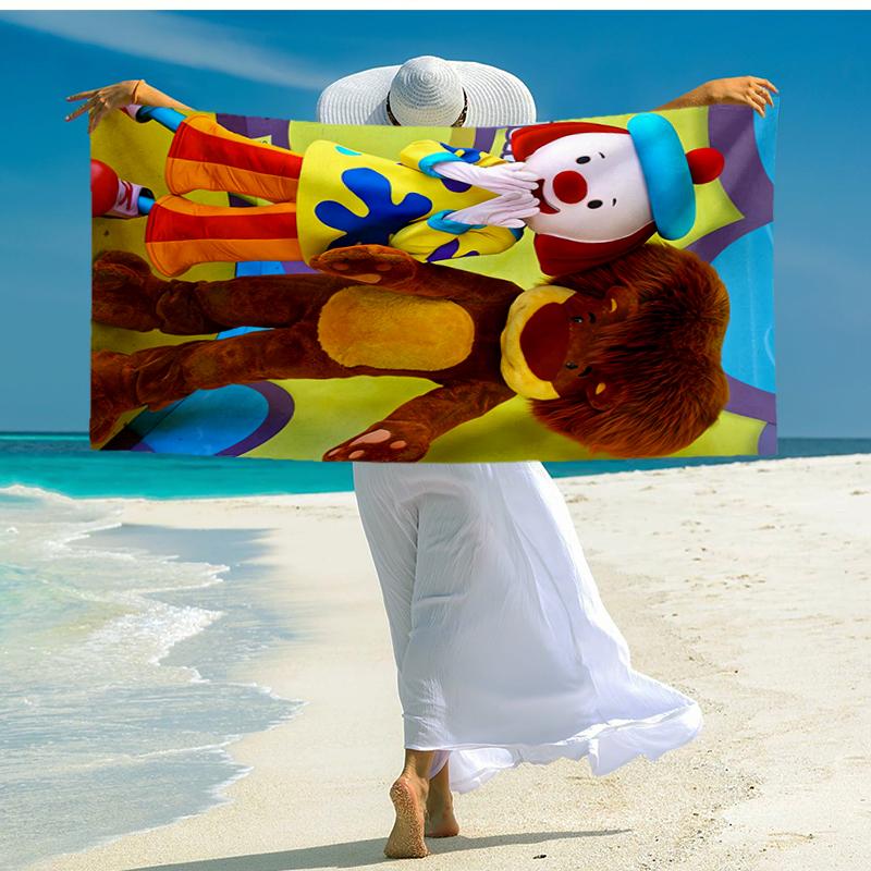 Ultra-Soft Beach Towel with JoJo's Circus Theme,Ideal for Pool - Camping, Diving - Perfect Travel Essential, Vibrant Beach Towel.