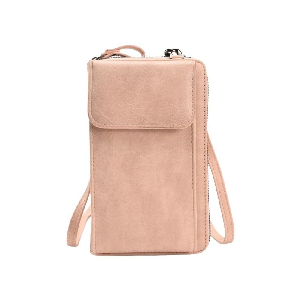 Fashionable Multi Functional Crossbody Bag Purse PU Leather Retro Style Mobile Phone Bag Solid Color Womens Casual Shoulder Bag