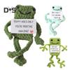 Positive Crochet Frog Doll with Encouraging Card Emotional Support Handmade Knitting Animal Decoration Ornament Stress Relief Toy