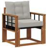 Outdoor Sofa Set Solid Acacia Wood Natural and Light Grey