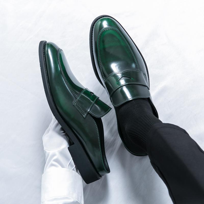 Fashion Luxury Brand Men's Flat Casual Shoes High-end Red Banquet Dress Shoes Office Minimalist Men's Leather Work Shoes Comfortable