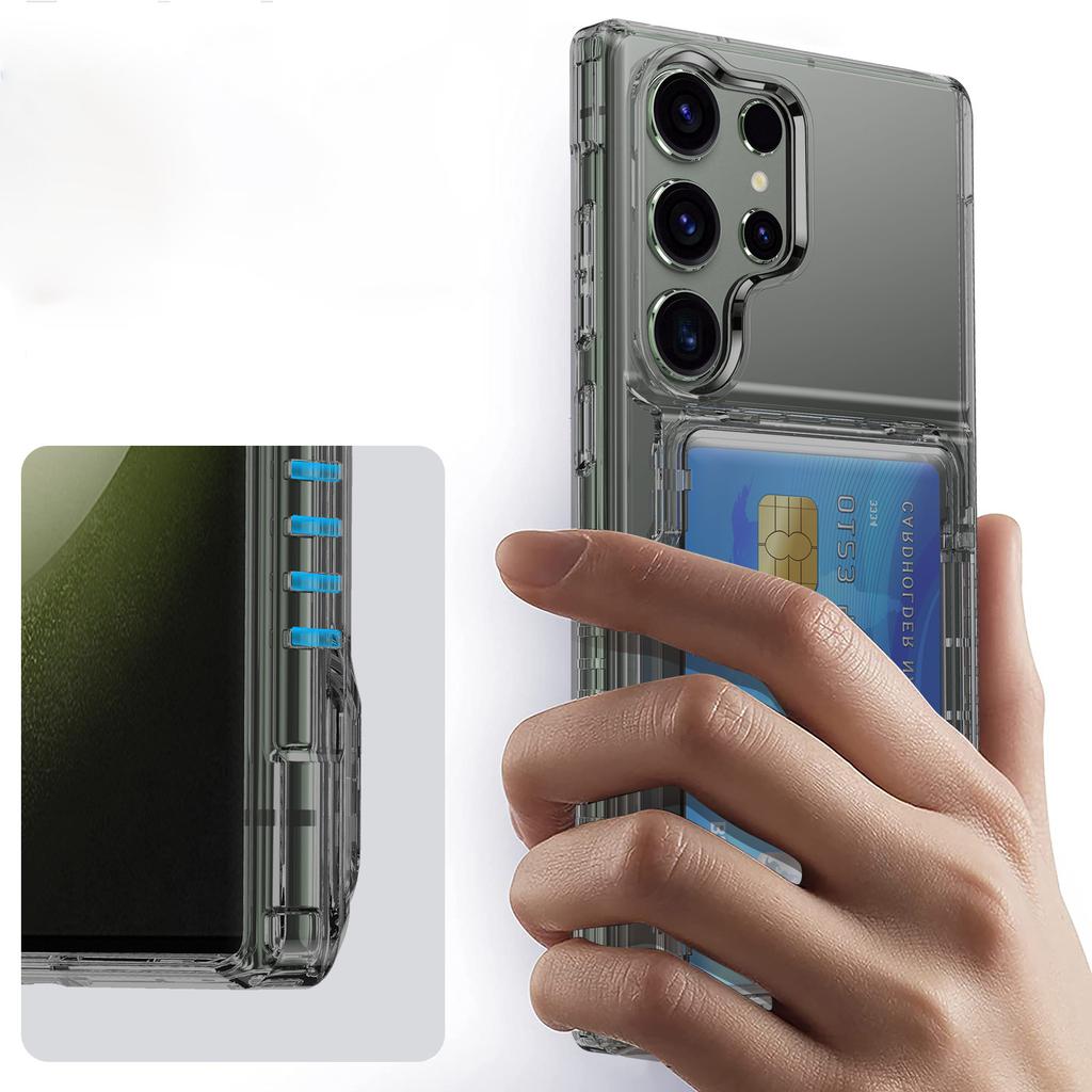 For Samsung Galaxy S24 Ultra Phone Case with Card Holder Kickstand