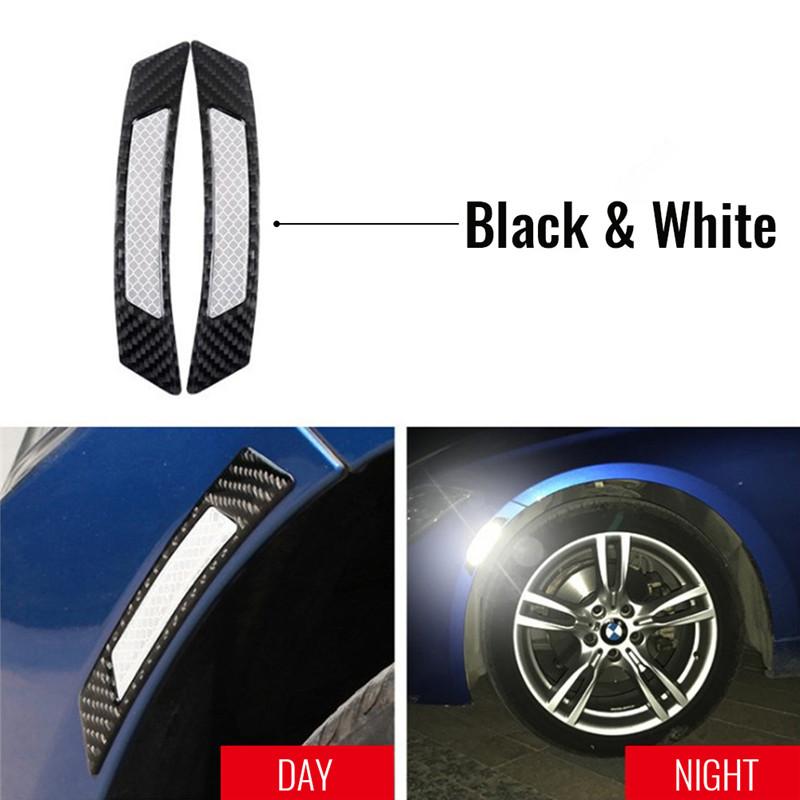 2Pcs/Set Car Reflective Safety Warning Strip Tape Car Stickers Bumper Reflective Strips Secure Decals Exterior