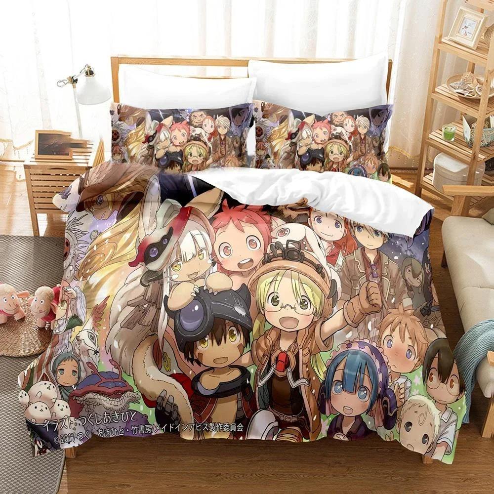 3D Printed Made in Abyss Bedding Set Pillowcase Anime Duvet Cover Double Twin Full Queen King Adult Kids Bedclothes Quilt Cover