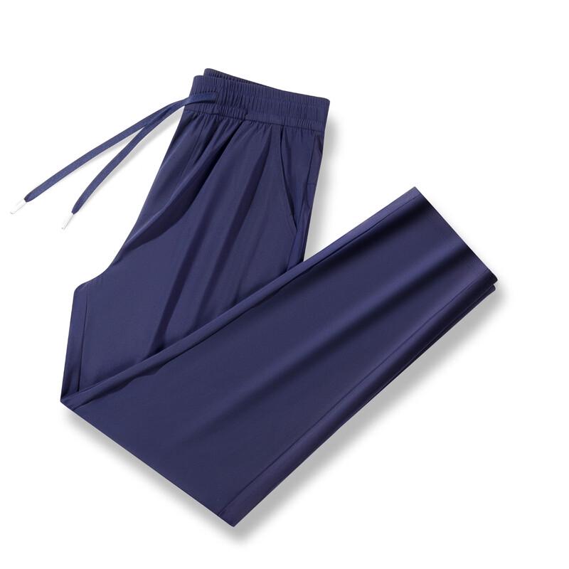 Fengmao Men's Ice Silk Quick-Dry Elastic Waist Casual Pants