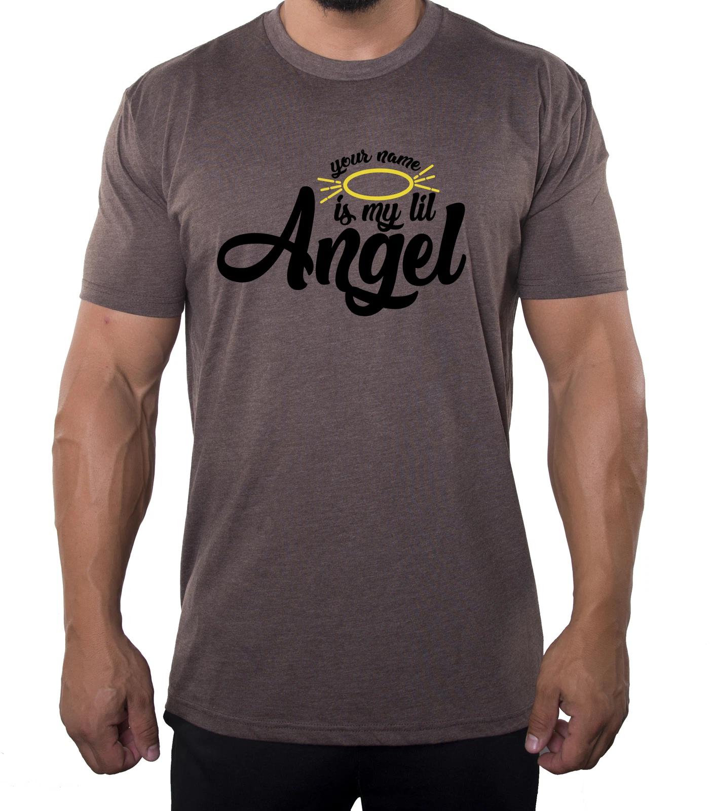 Custom Daddy s little Angel, Men s T-Shirts, Personalized Dad shirts L
