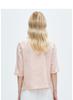 19mm stretch jacquard] Spring and summer round neck sweet temperament, anti-aging mulberry silk shirt for women
