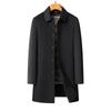 New Men's Lapel Wool Coat with Detachable Duck Down Liner - Business Casual, Autumn & Winter