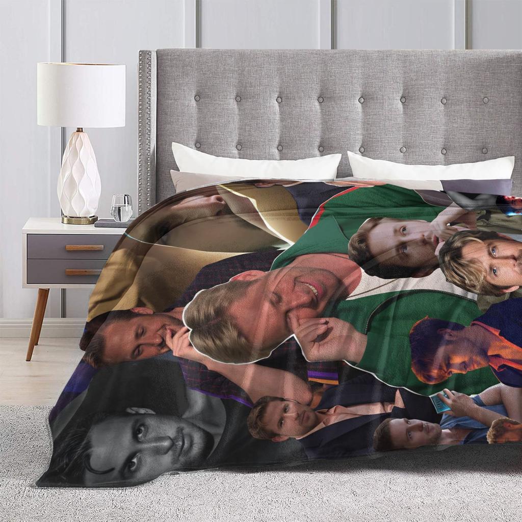 Soft Throw Blanket Travel Office Ryan Gosling Collage Blankets  Flannel Bedspread For Couch Chair Trend Sofa Bed Cover